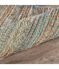 LR Home Natural Fiber Tan/Teal/Gray 03314 2 ft. 6 in. X 7 ft. 9 in. Rect. Rug