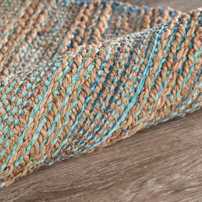Rugs Town Fiber Tan/Teal/Gray 3314 2 ft. 6 in. X 7 ft. 9 in. Rect. Rug
