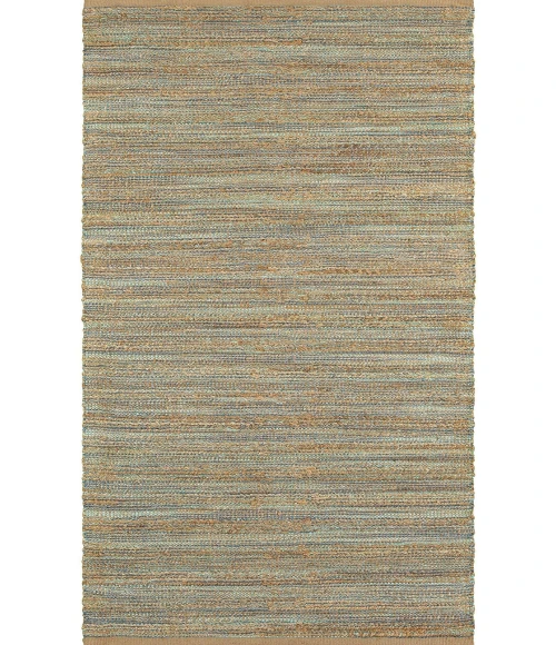 LR Home Natural Fiber Tan/Teal/Gray 03314 10 ft. X 14 ft. Rect. Rug