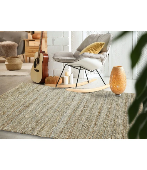 LR Home Natural Fiber Tan/Teal/Gray 03314 10 ft. X 14 ft. Rect. Rug