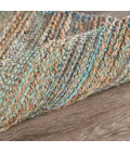 LR Home Natural Fiber Tan/Teal/Gray 03314 10 ft. X 14 ft. Rect. Rug