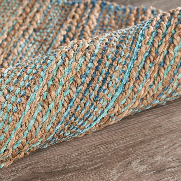 Rugs Town Fiber Tan/Teal/Gray 3314 10 ft. X 14 ft. Rect. Rug