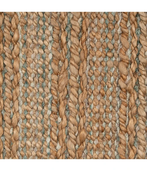 LR Home Natural Fiber Tan/Teal/Gray 03314 10 ft. X 14 ft. Rect. Rug