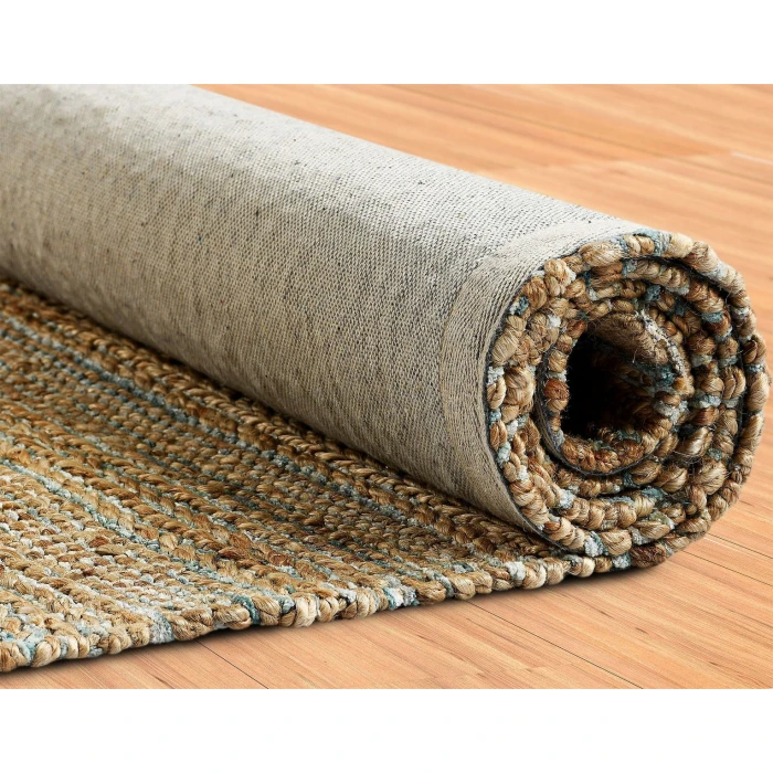 Rugs Town Fiber Tan/Teal/Gray 3314 10 ft. X 14 ft. Rect. Rug