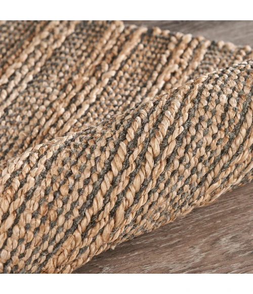 LR Home Natural Fiber Tan/Gray 03336 7 ft. 9 in. X 9 ft. 9 in. Rect. Rug