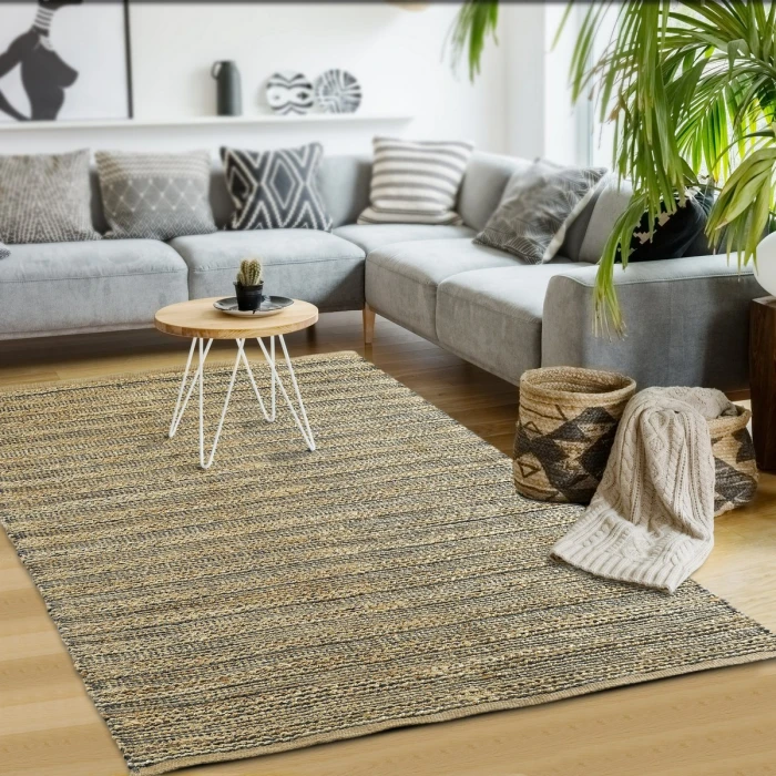 Rugs Town Fiber Tan/Gray 3336 7 ft. 9 in. X 9 ft. 9 in. Rect. Rug