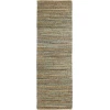 LR Home Natural Fiber Tan/Aqua Blue/Medium Blue 03337 2 ft. 6 in. X 7 ft. 9 in. Rect. Rug