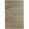 LR Home Natural Fiber Tan/Aqua Blue/Medium Blue 03337 2 ft. X 3 ft. Rect. Rug