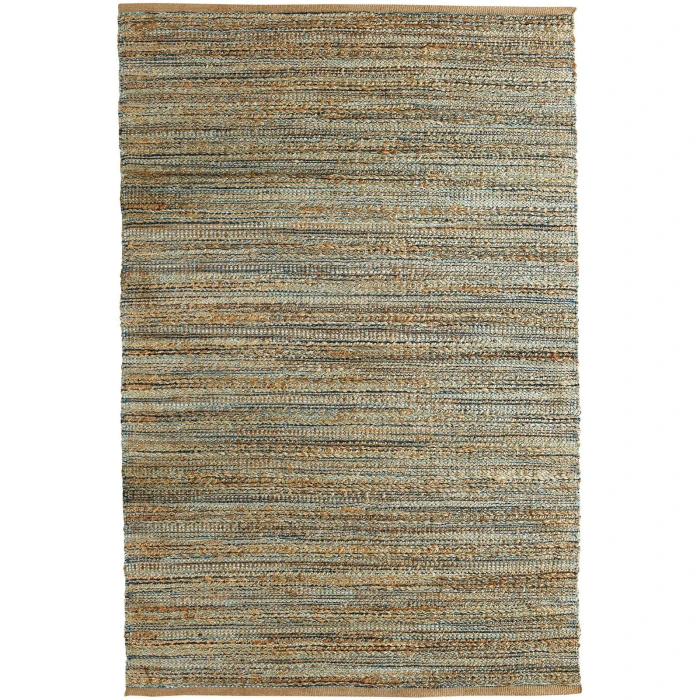 Rugs Town Fiber Tan/Aqua Blue/Medium Blue 3337 5 ft. X 7 ft. 9 in. Rect. Rug