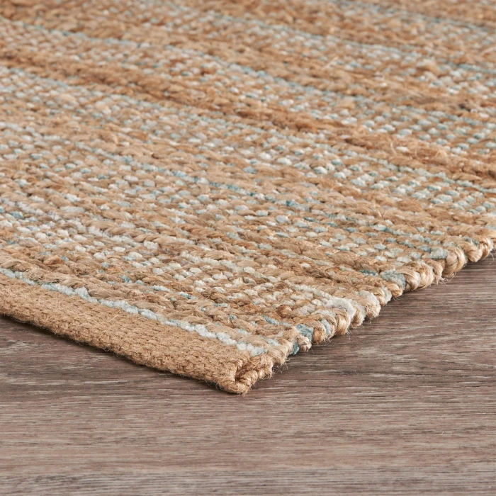 Rugs Town Fiber Tan/Aqua Blue/Medium Blue 3337 5 ft. X 7 ft. 9 in. Rect. Rug