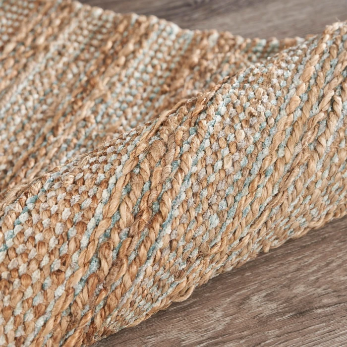 Rugs Town Fiber Tan/Aqua Blue/Medium Blue 3337 5 ft. X 7 ft. 9 in. Rect. Rug