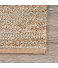 LR Home Natural Fiber Tan/Aqua Blue/Medium Blue 03337 5 ft. X 7 ft. 9 in. Rect. Rug