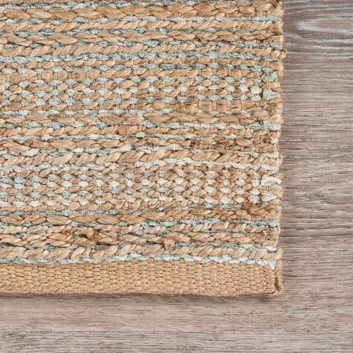 Rugs Town Fiber Tan/Aqua Blue/Medium Blue 3337 5 ft. X 7 ft. 9 in. Rect. Rug