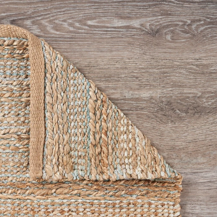 Rugs Town Fiber Tan/Aqua Blue/Medium Blue 3337 5 ft. X 7 ft. 9 in. Rect. Rug