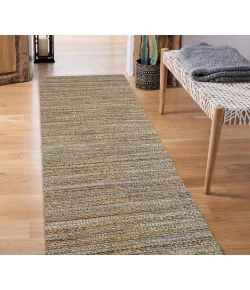 LR Home Natural Fiber Natural Jute/Navy blue 03338 2 ft. 6 in. X 7 ft. 9 in. Rect. Rug