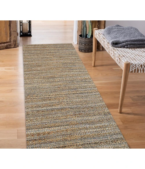 LR Home Natural Fiber Natural Jute/Navy blue 03338 2 ft. 6 in. X 7 ft. 9 in. Rect. Rug