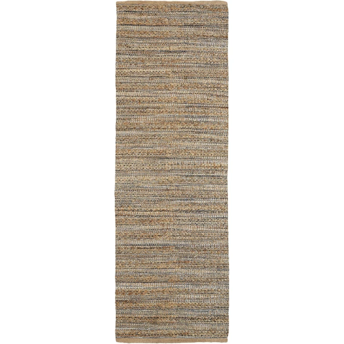 Rugs Town Fiber Natural Jute/Navy blue 3338 2 ft. 6 in. X 7 ft. 9 in. Rect. Rug