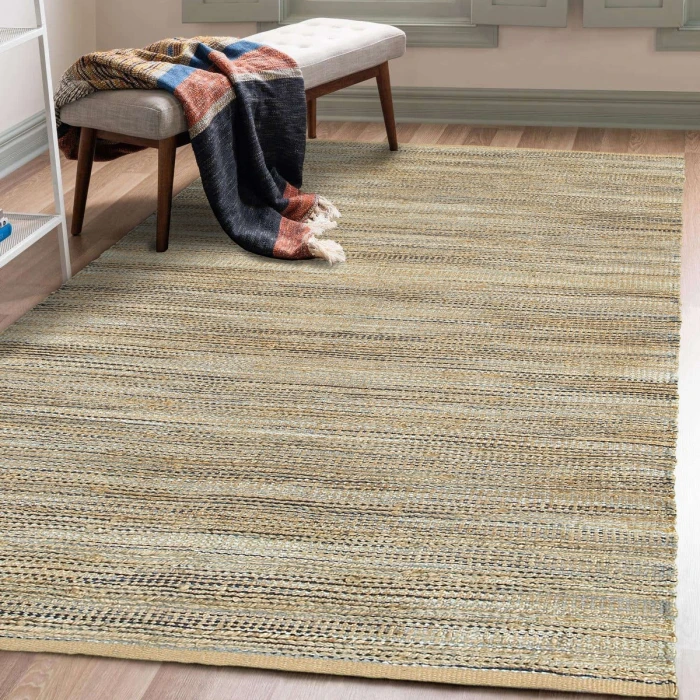Rugs Town Fiber Natural Jute/Navy blue 3338 10 ft. X 14 ft. Rect. Rug
