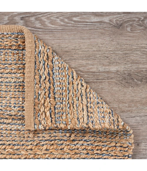 LR Home Natural Fiber Natural Jute/Navy blue 03338 2 ft. X 3 ft. Rect. Rug