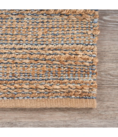 LR Home Natural Fiber Natural Jute/Navy blue 03338 2 ft. X 3 ft. Rect. Rug