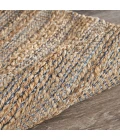 LR Home Natural Fiber Natural Jute/Navy blue 03338 2 ft. X 3 ft. Rect. Rug