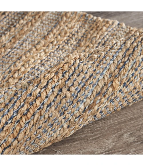 LR Home Natural Fiber Natural Jute/Navy blue 03338 2 ft. X 3 ft. Rect. Rug