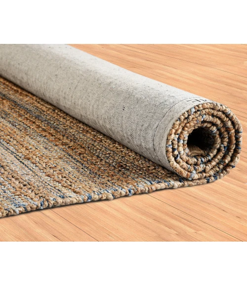 LR Home Natural Fiber Natural Jute/Navy blue 03338 2 ft. X 3 ft. Rect. Rug