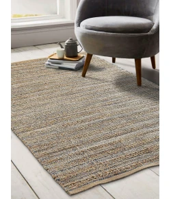 LR Home Natural Fiber Natural Jute/Navy blue 03338 2 ft. X 3 ft. Rect. Rug