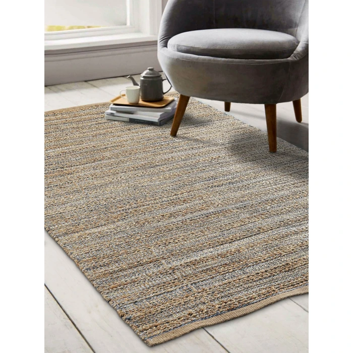 Rugs Town Fiber Natural Jute/Navy blue 3338 10 ft. X 14 ft. Rect. Rug