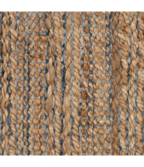 LR Home Natural Fiber Natural Jute/Navy blue 03338 2 ft. X 3 ft. Rect. Rug