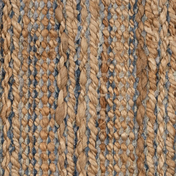 Rugs Town Fiber Natural Jute/Navy blue 3338 2 ft. 6 in. X 7 ft. 9 in. Rect. Rug