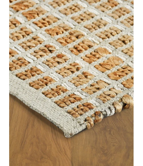 LR Home Natural Fiber Natural/Gray 03341 7 ft. 9 in. X 9 ft. 9 in. Rect. Rug