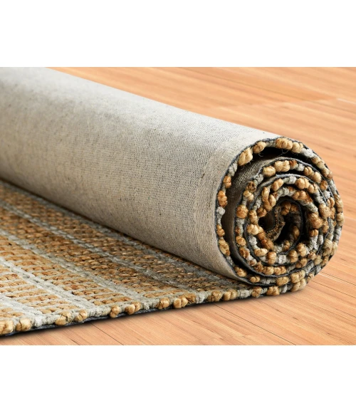 LR Home Natural Fiber Natural/Gray 03341 7 ft. 9 in. X 9 ft. 9 in. Rect. Rug