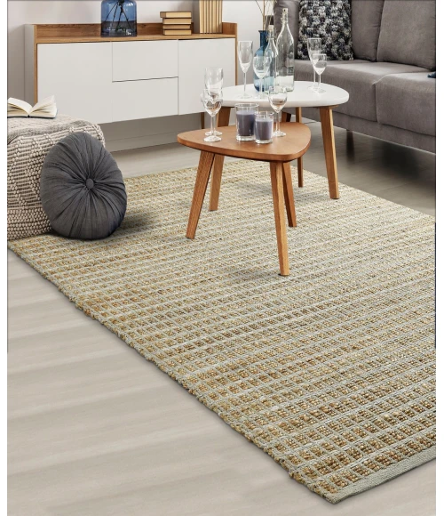 LR Home Natural Fiber Natural/Gray 03341 7 ft. 9 in. X 9 ft. 9 in. Rect. Rug