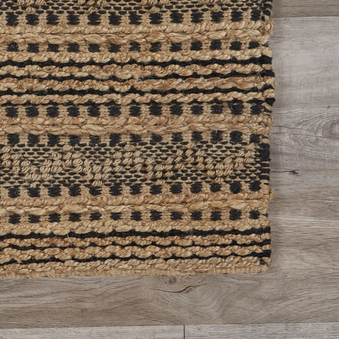 LR Home Natural Fiber Black NATUR 9ft. x 12ft. Rectangle Rug