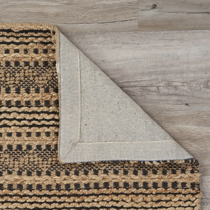 LR Home Natural Fiber Black NATUR 9ft. x 12ft. Rectangle Rug