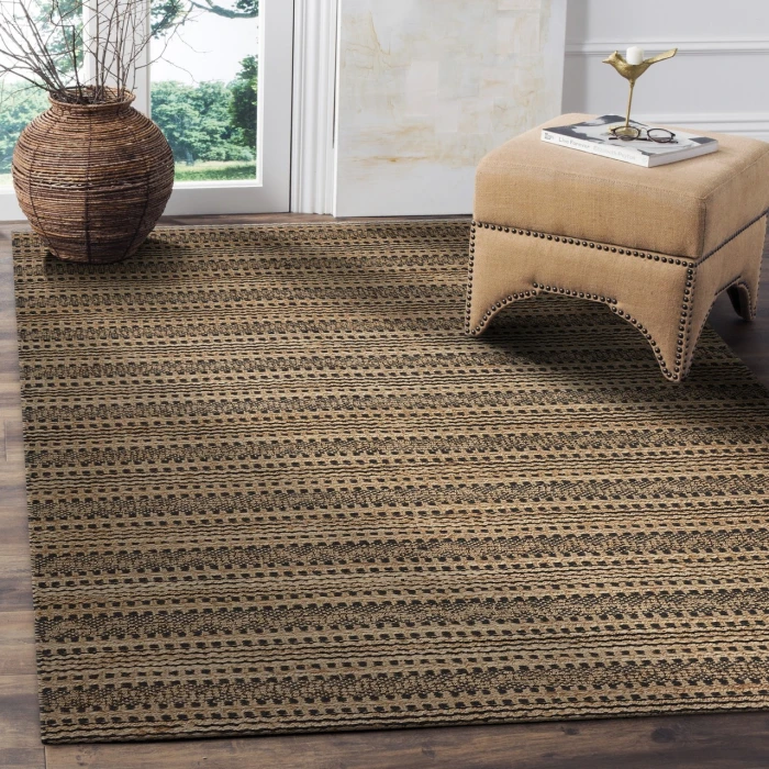 LR Home Natural Fiber Black NATUR 9ft. x 12ft. Rectangle Rug