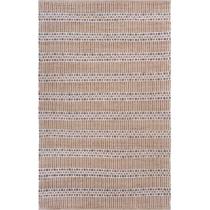 LR Home Natural Fiber Natural/Gray 03376 5 ft. X 7 ft. 9 in. Rect. Rug