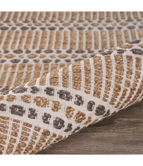 LR Home Natural Fiber Natural/Gray 03376 7 ft. 9 in. X 9 ft. 9 in. Rect. Rug