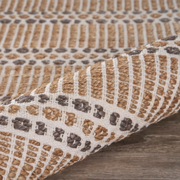 LR Home Natural Fiber Natural/Gray 03376 5 ft. X 7 ft. 9 in. Rect. Rug