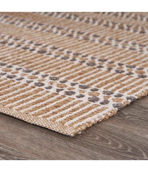 LR Home Natural Fiber Natural/Gray 03376 7 ft. 9 in. X 9 ft. 9 in. Rect. Rug