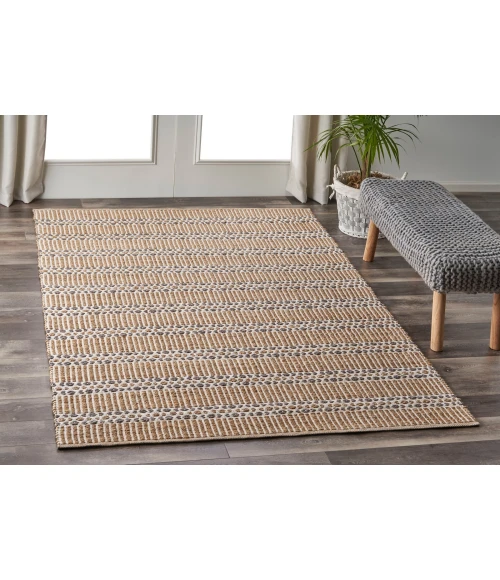 LR Home Natural Fiber Natural/Gray 03376 7 ft. 9 in. X 9 ft. 9 in. Rect. Rug
