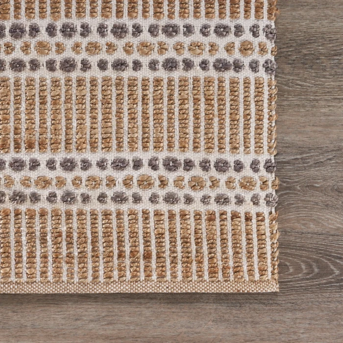 LR Home Natural Fiber Natural/Gray 03376 5 ft. X 7 ft. 9 in. Rect. Rug