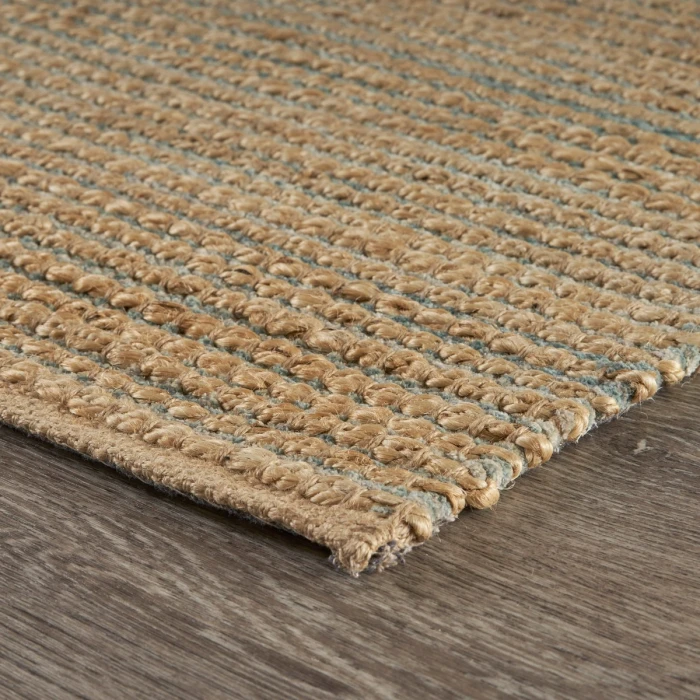 LR Home Natural Fiber Natural/Blue 03378 5 ft. X 7 ft. 9 in. Rect. Rug
