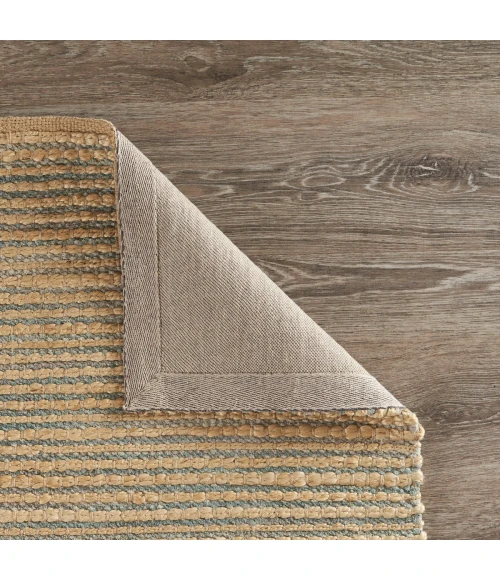 LR Home Natural Fiber Natural/Blue 03378 5 ft. X 7 ft. 9 in. Rect. Rug