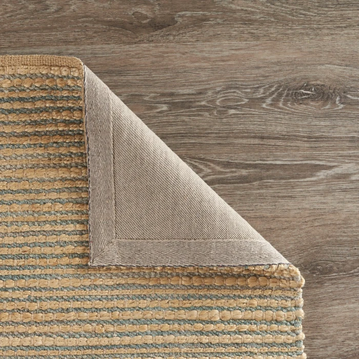 LR Home Natural Fiber Natural/Blue 03378 5 ft. X 7 ft. 9 in. Rect. Rug
