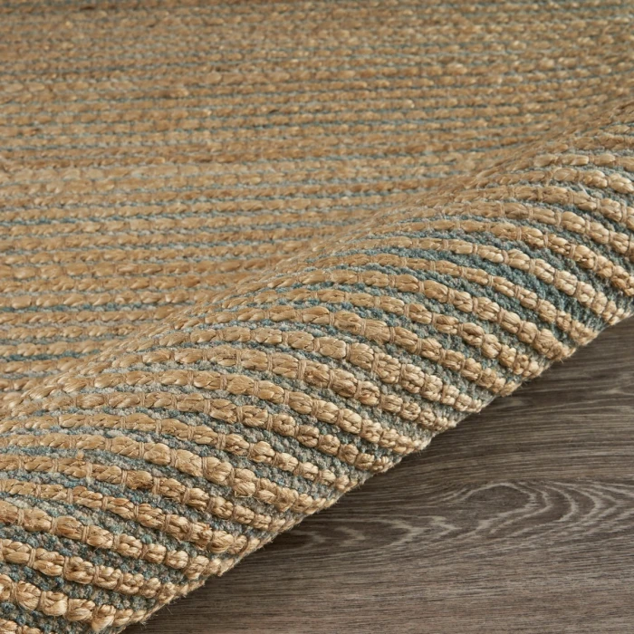 LR Home Natural Fiber Natural/Blue 03378 5 ft. X 7 ft. 9 in. Rect. Rug