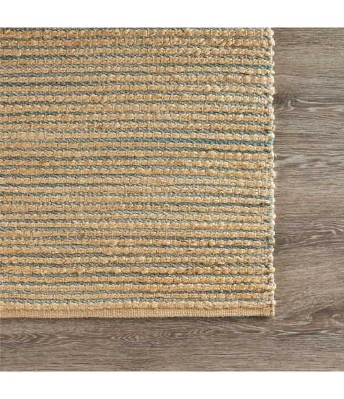 LR Home Natural Fiber Natural/Blue 03378 5 ft. X 7 ft. 9 in. Rect. Rug