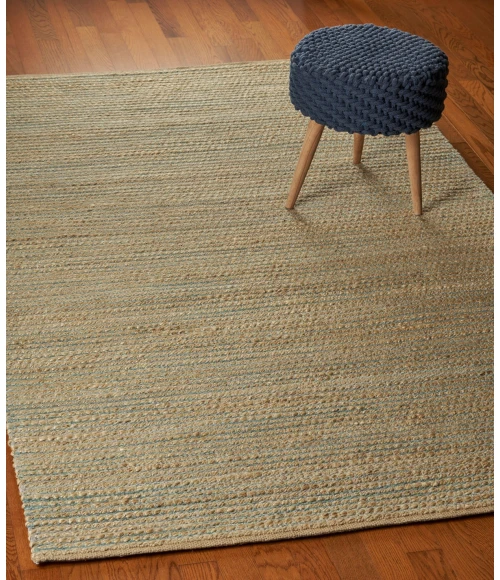 LR Home Natural Fiber Natural/Blue 03378 5 ft. X 7 ft. 9 in. Rect. Rug