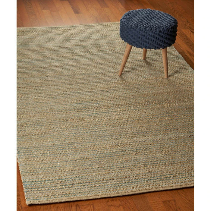 LR Home Natural Fiber Natural/Blue 03378 5 ft. X 7 ft. 9 in. Rect. Rug